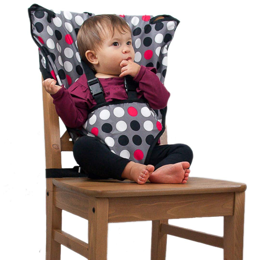 Cozy Cover Easy Seat – Portable Travel High Chair and Safety Seat for Infants and Toddlers (Polka Dot)