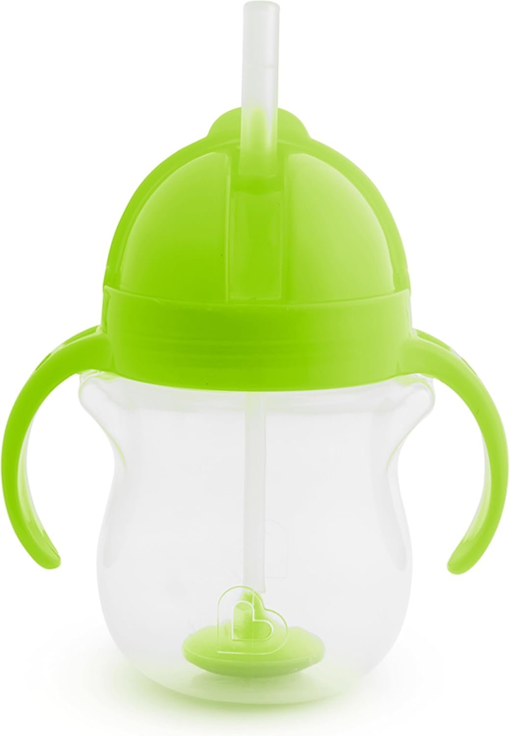 Munchkin Any Angle Sippy Cup for Toddlers, Spill Proof Weighted Straw Cup with Transition Handles for Babies 6 Months and Up, 7 Ounce, Green