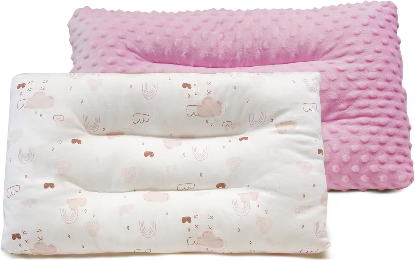 1Pc Toddler Pillow,Breathable and Skin-Friendly,Machine Washable,100% Cotton Cute Kids Pillows for Sleeping,Kids Sleeping Pillow for 2-6 Year Old,19X11inches