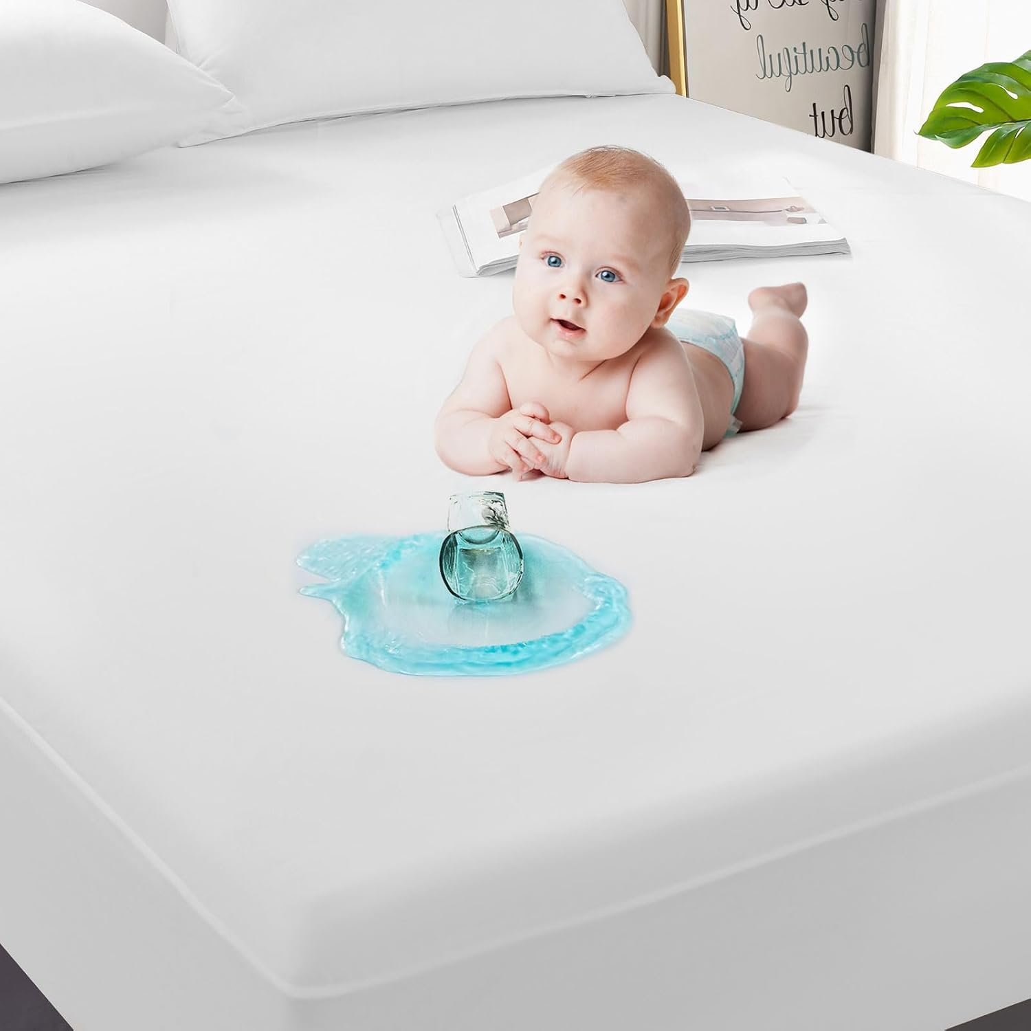 GRT 2 Pack Twin Mattress Protector Waterproof, Premium Twin Mattress Cover | Breathable & Noiseless Waterproof Mattress Protector Fitted Deep Pocket from 5″ to 19″, Twin Mattress Cover Machine Washable