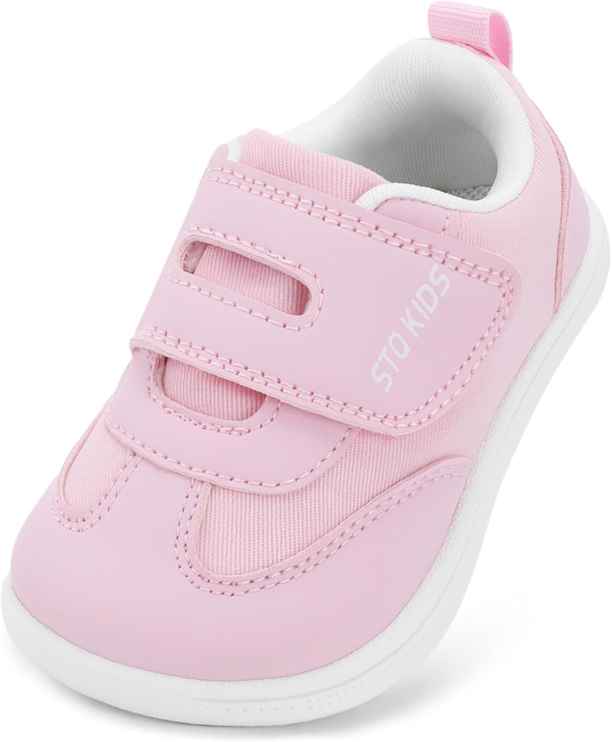 STQ KIDS Toddler Wide Toe Box Shoes Boys Girls Barefoot Sneakers | High Instep Friendly, Zero Drop, Non-Slip, Hook-and-Loop, Lightweight, Comfortable, Breathable, First Walker, Outdoor Play