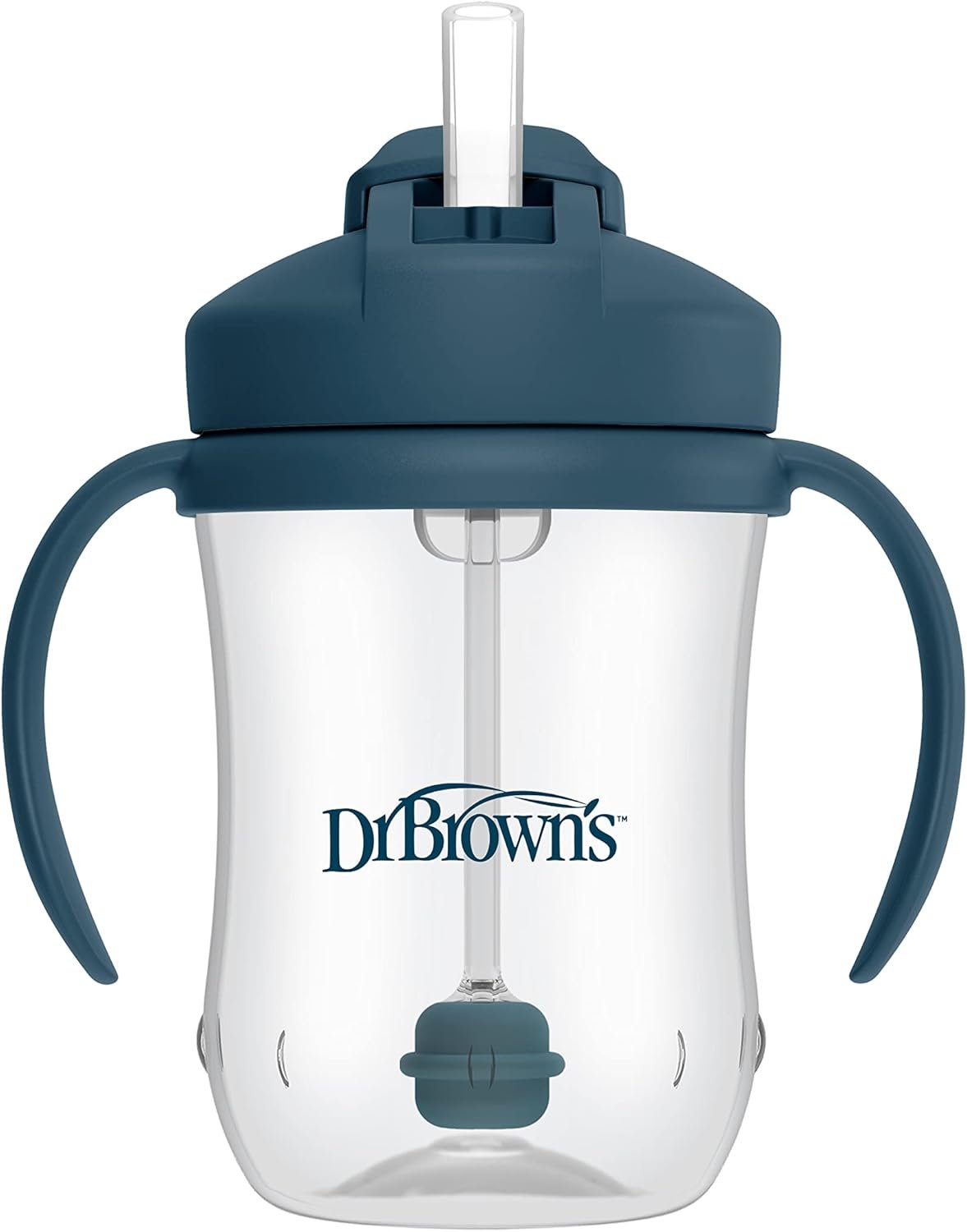 Dr. Brown’s Milestones Baby’s First Straw Cup, Training Cup with Weighted Straw, 9 oz/270 mL, BPA-free, 6m+, Dark Blue, 1-Pack