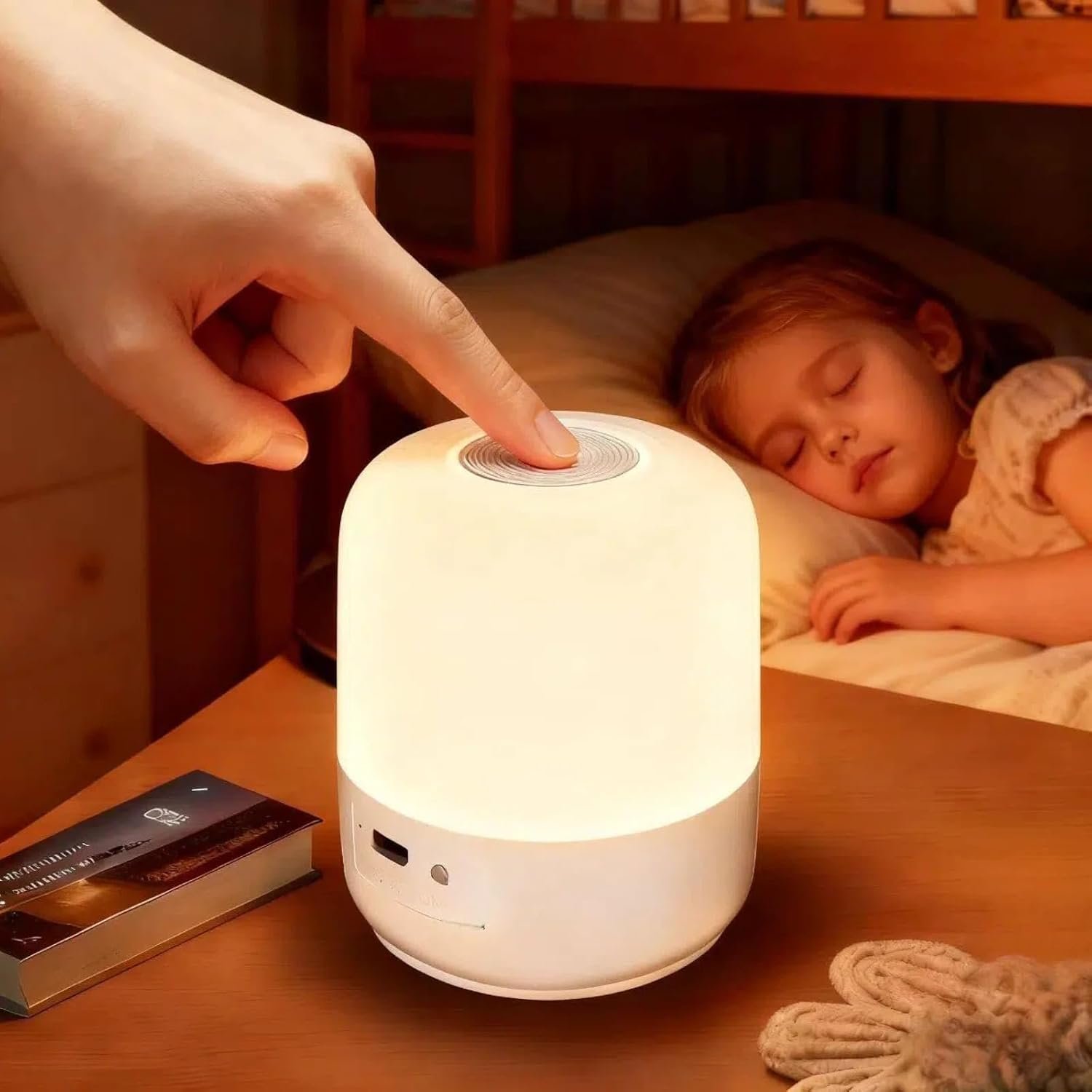 Portable Baby Night Light, 3 Colors Egg Light for Nursery, Mini Bedside Table Lamp for Adults, Touch Control & Eye Caring & Rechargeable Dimmable LED Lamp for Nursing, Boy, Girl, Toddler