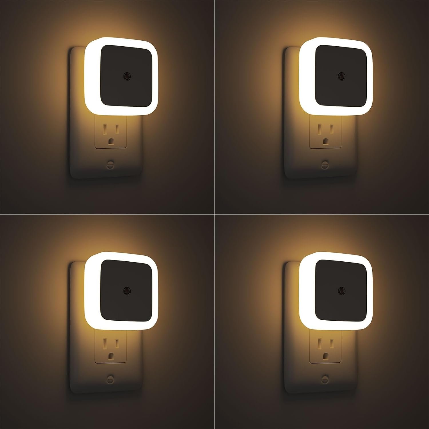 Sujeet Night Light, Night Lights Plug into Wall 4-Pack, Nightlight Plug in Night Lights, Dusk to Dawn Night Lamp Led Night Light for Bedroom, Bathroom, Hallway Warm White