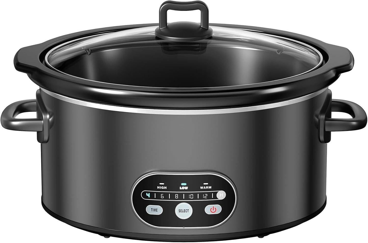 NEWBULIG Slow Cooker 8 Quart, Large Slow Cooker, Ceramic Nonstick Coating, 3 Adjustable Temp Multi Cookers with Dishwasher Safe Stoneware Pot & Tempered Glass Lid, 35in Tangle Free Cord Wrap, Black