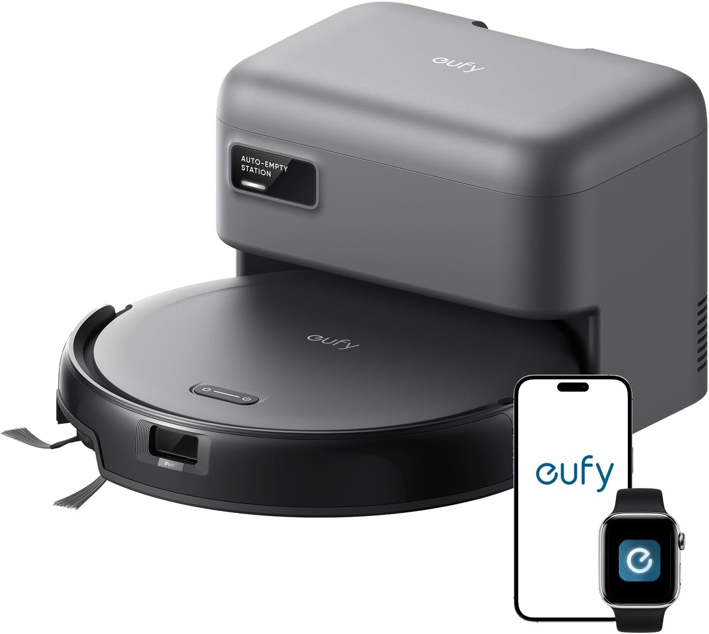 eufy C10 Robot Vacuum Self Emptying, 8 Weeks Hands Free, 2.85-Inch Slim | Advanced Smart Mapping with LiDAR Navigation, Powerful Suction, Edge Expansion Brush for Pet Hair, Carpet Detection
