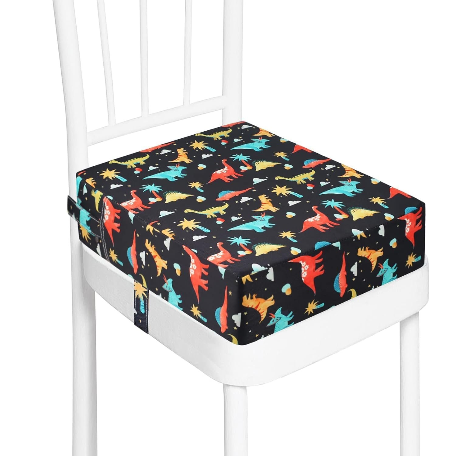 Toddler Booster Seat for Kitchen Chair Dining Table, Washable Thick Strong Support Portable Booster Chair for Toddlers Eating, Easy Cleaning Booster Seat Cushion Detachable with Adjustable Straps