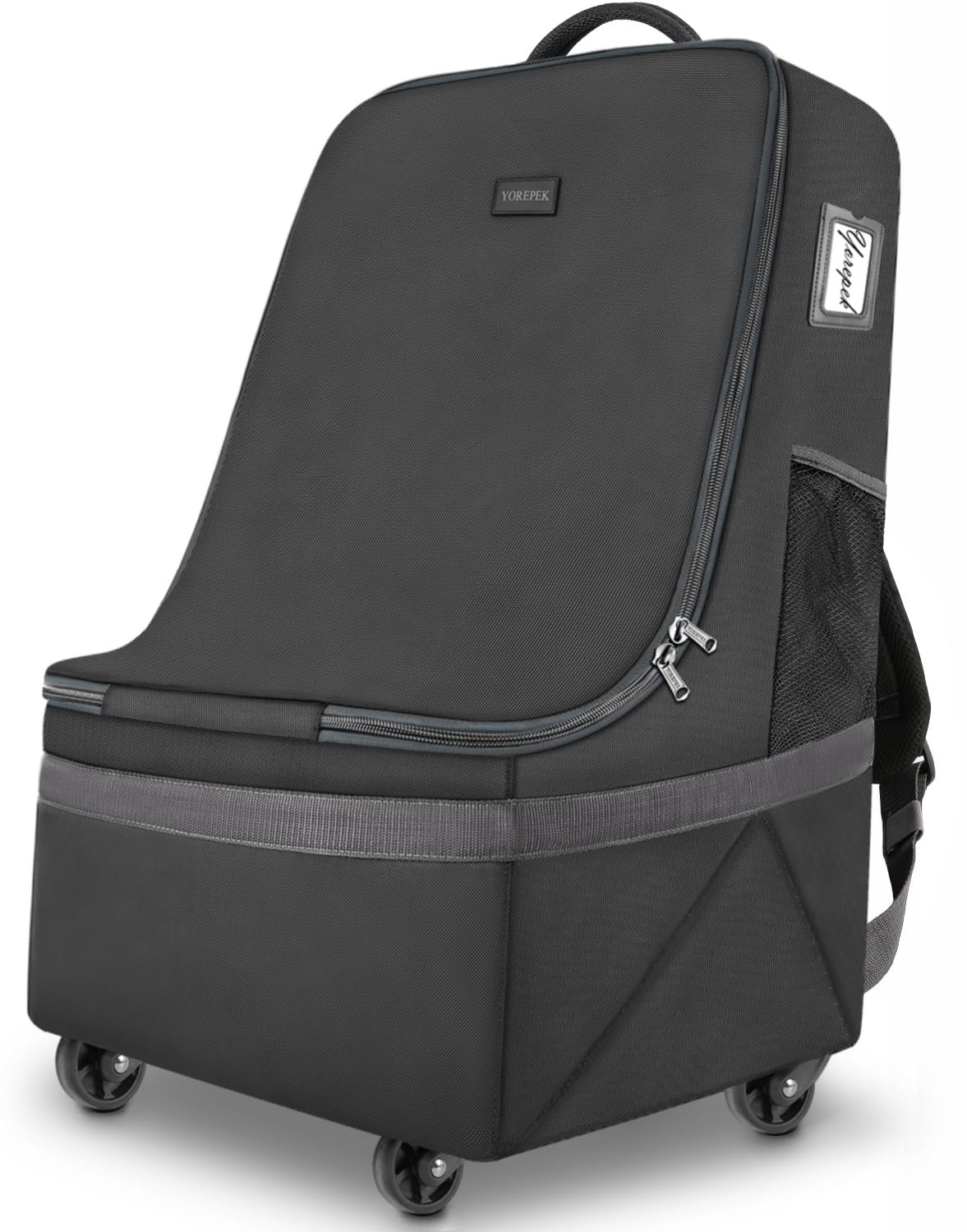YOREPEK Car Seat Travel Bag with Wheels, Padded Car Seat Backpack | Gate Check Carseat Travel Bag for Airplane, Car Seat Travel Cover with Shoulder Strap, Car Seat Carrier for Airport