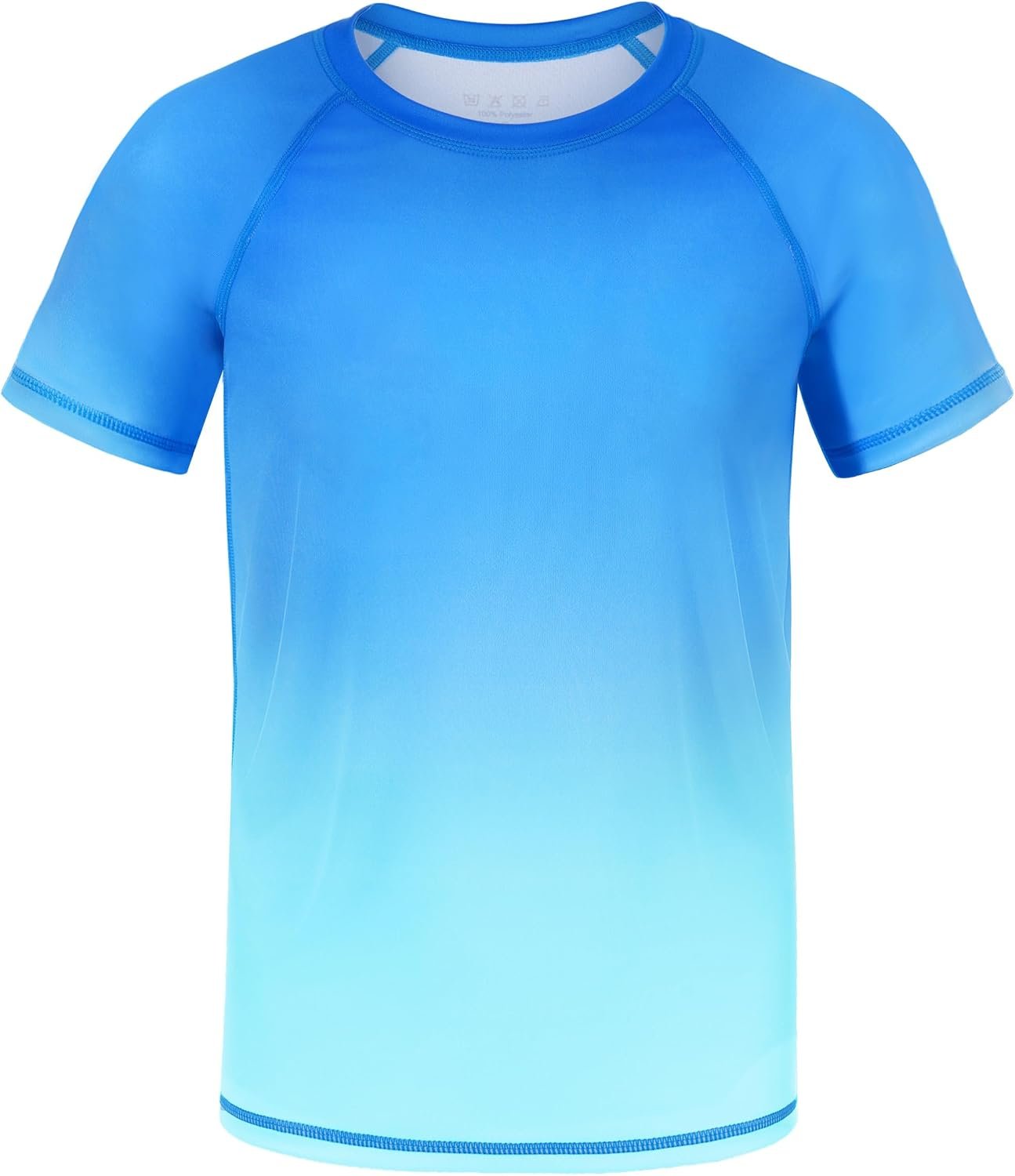 Boys’ Rash Guard Swim Shirt, UPF 50+ Sun Protection Short Sleeve, Kids Youth Water Shirt for Swimming Surf Beach