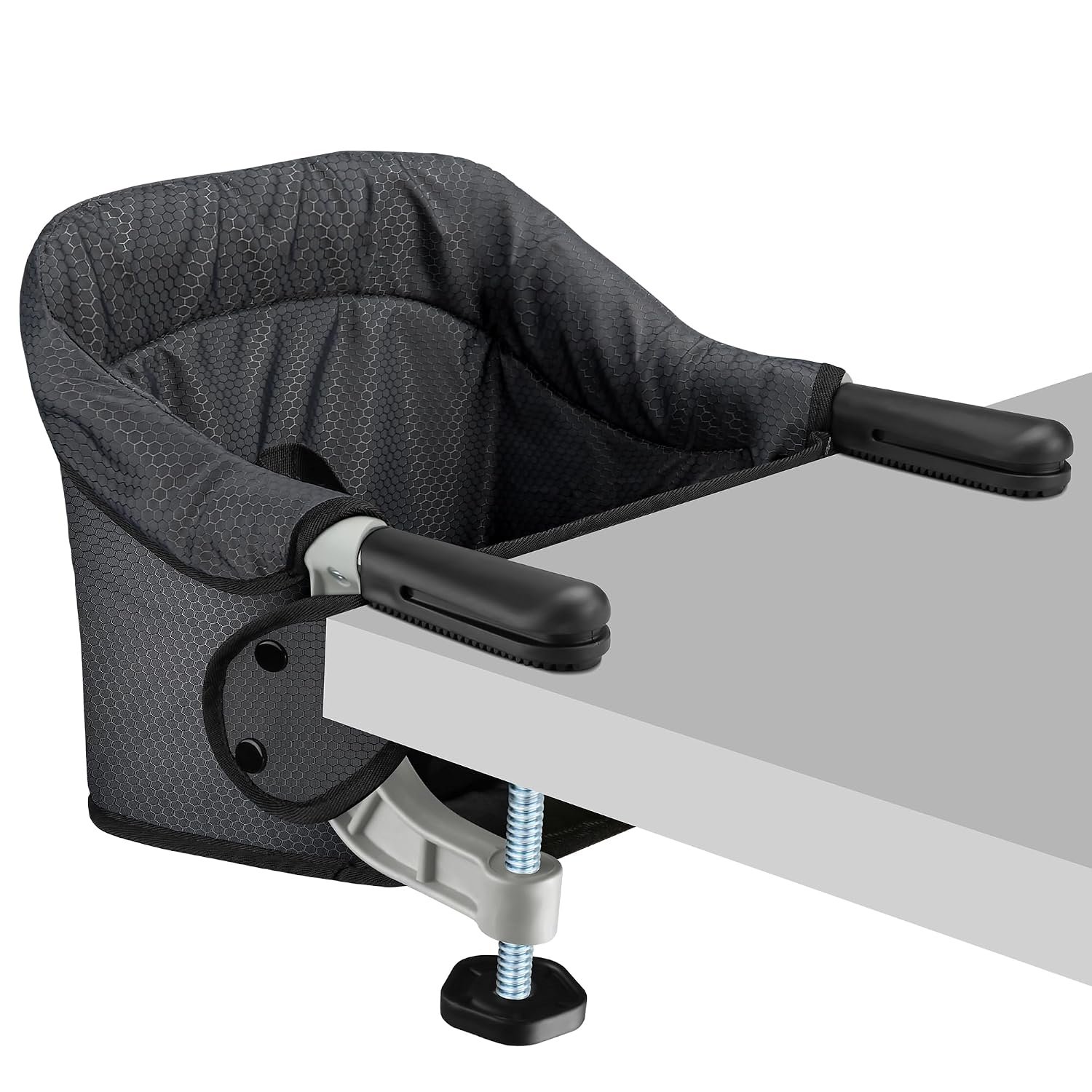 Toogel Hook On High Chair, Foldable Travel Clip Seat for 6-36 Months, Black | Safety Harness, BPA-Free, Non-Slip Clamp Fits Most Table, Anti-Tear Wash Fabric, Carry Bag, Quick Install for Home Restaurant