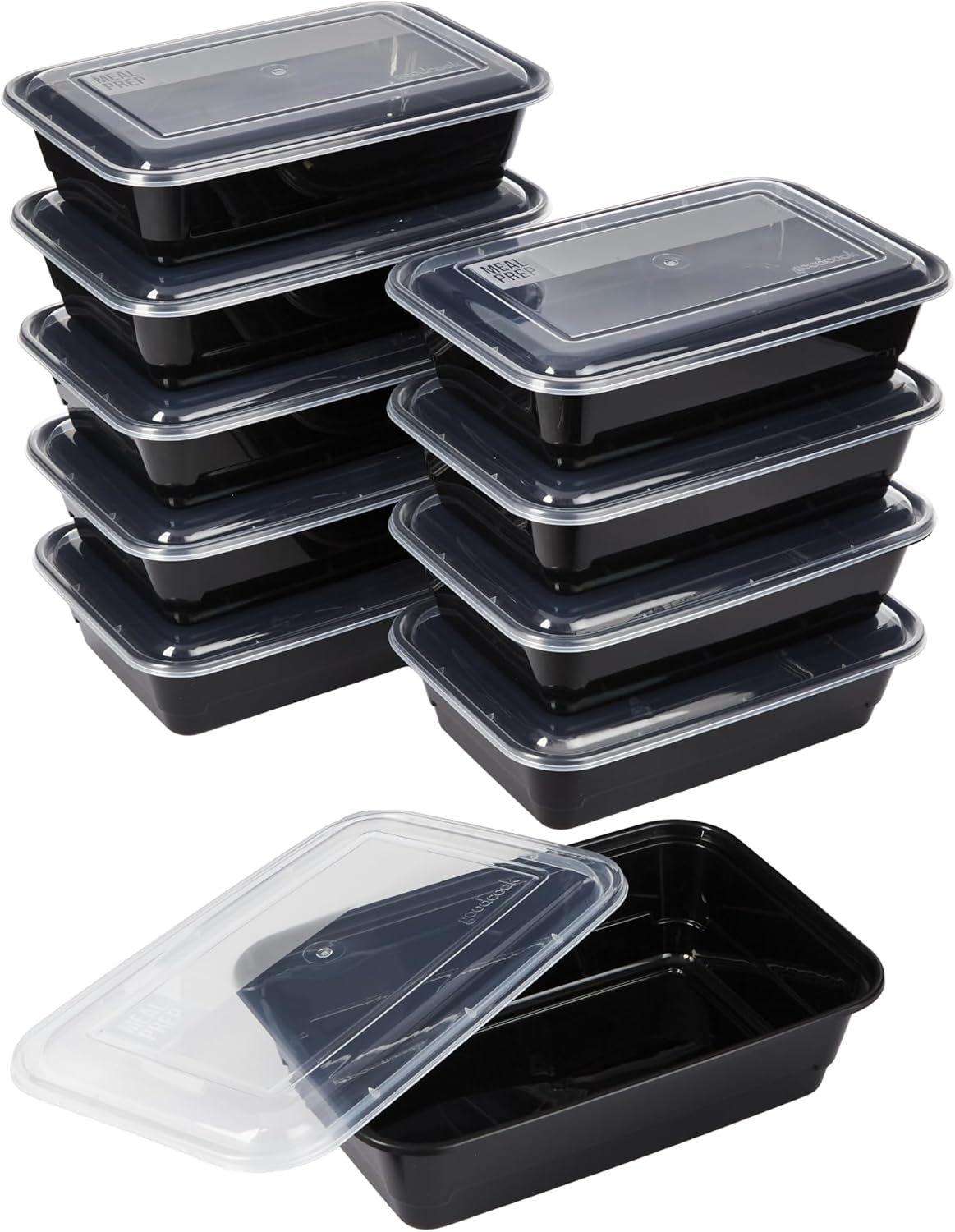 GoodCook Meal Prep Containers, Single Compartment 10-Pack | BPA-Free Reusable Food Storage, Microwave & Freezer Safe, Stackable Meal Prep Containers for Lunches and Snacks