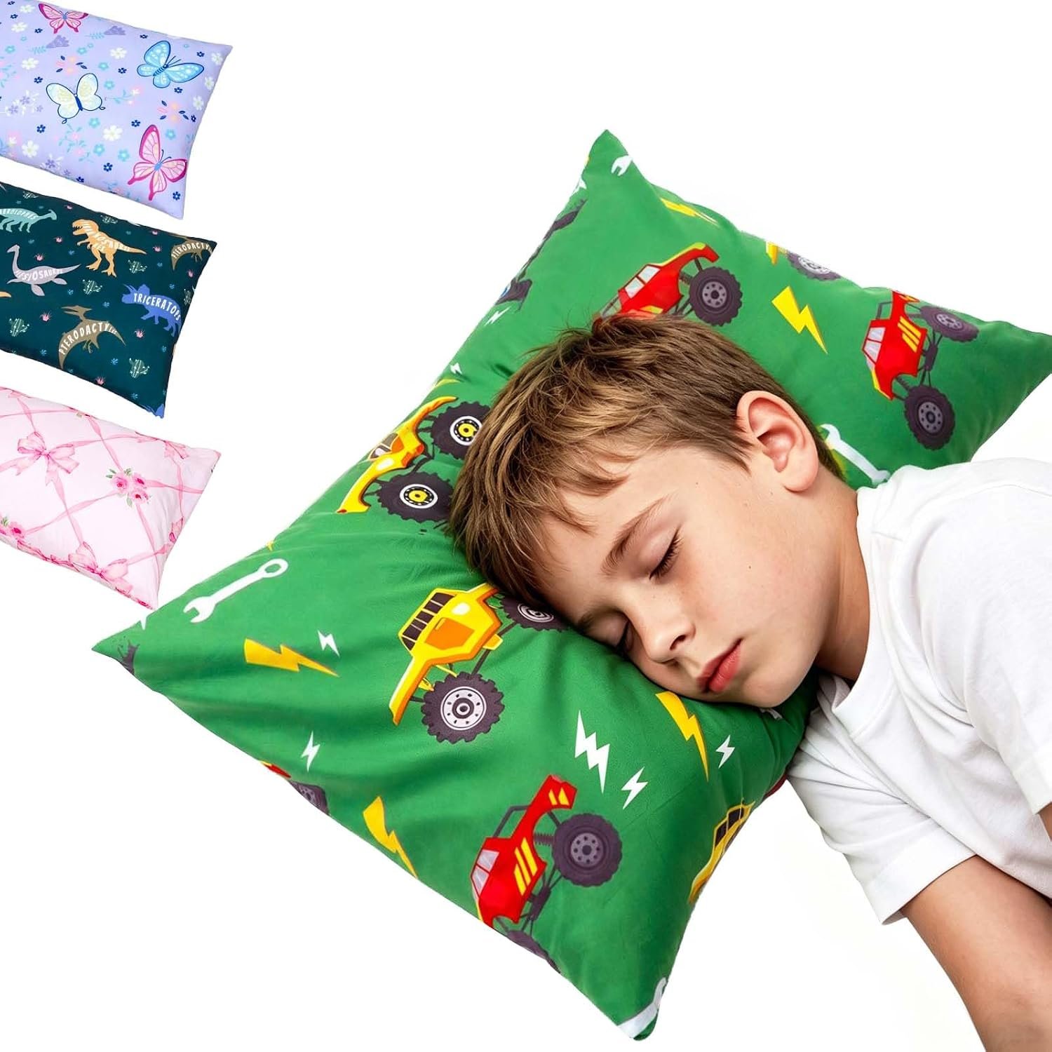 PRIMLECT Toddler Pillow with Pillowcase, 14″x20″ Soft Kid Pillow | Machine Washable, for Travel, School, Daycare, Nap, Toddler Bed, Boys and Girls Aged 3-6 Years