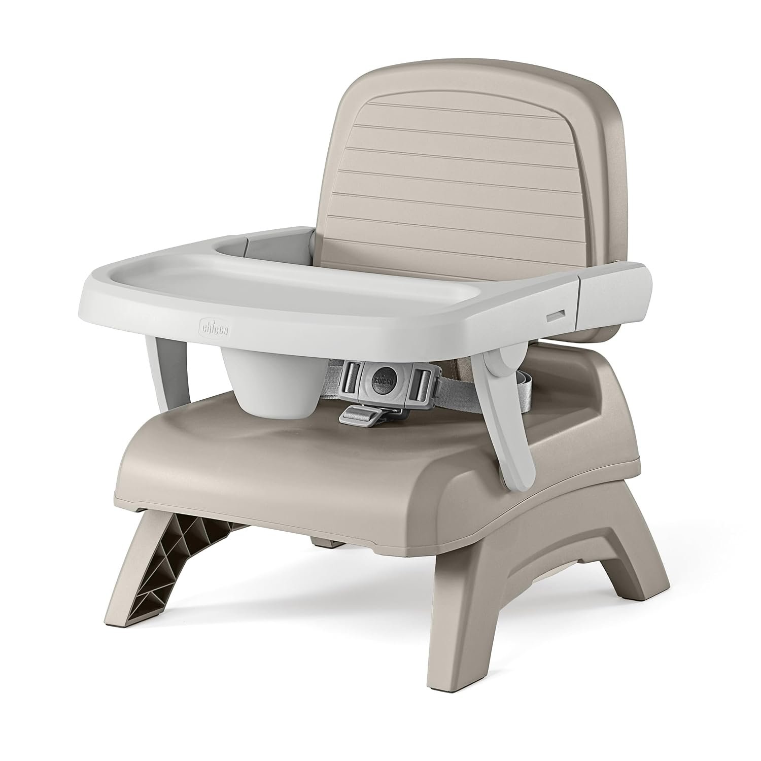 Chicco Bento Booster 3-in-1 Portable High Chair for Babies and Toddlers | Oat, toddler chair or booster seat for kitchen chair, 3-point harness, 50 lb limit, 2 heights, BPA-free tray, compact fold
