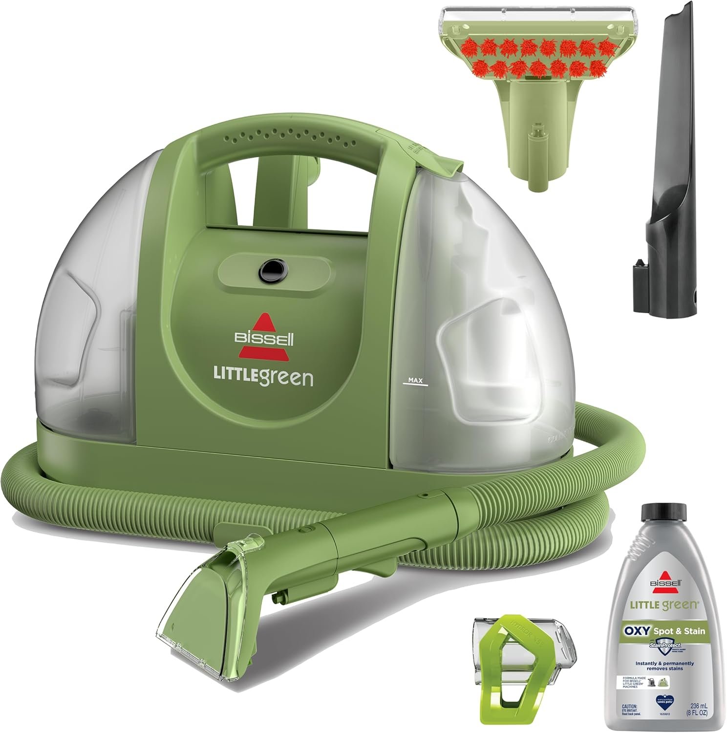 BISSELL Little Green Multi-Purpose Portable Carpet Cleaner, 1400B | Multi-surface upholstery cleaning; exclusive specialty tools included; car & auto detailing; Green color