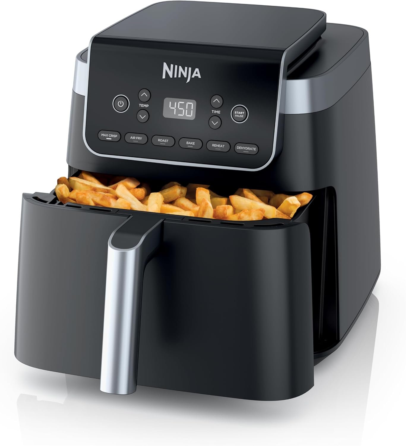 Ninja Air Fryer XL with MaxCrisp, 6.5 Qt, 6-in-1, Grey, AF181 | Max crisp, air fry, roast, bake, reheat, dehydrate, 1750W, 450F max, Fits 9 lbs wings