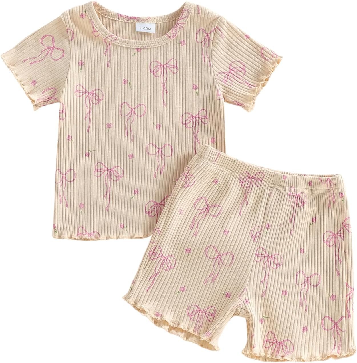 Twopumpkin Baby Girl Summer Clothes Toddler Shorts Set T-Shirt Tank Top and Shorts Two Piece 3 6 9 12 18 Month 2t 3t Outfit