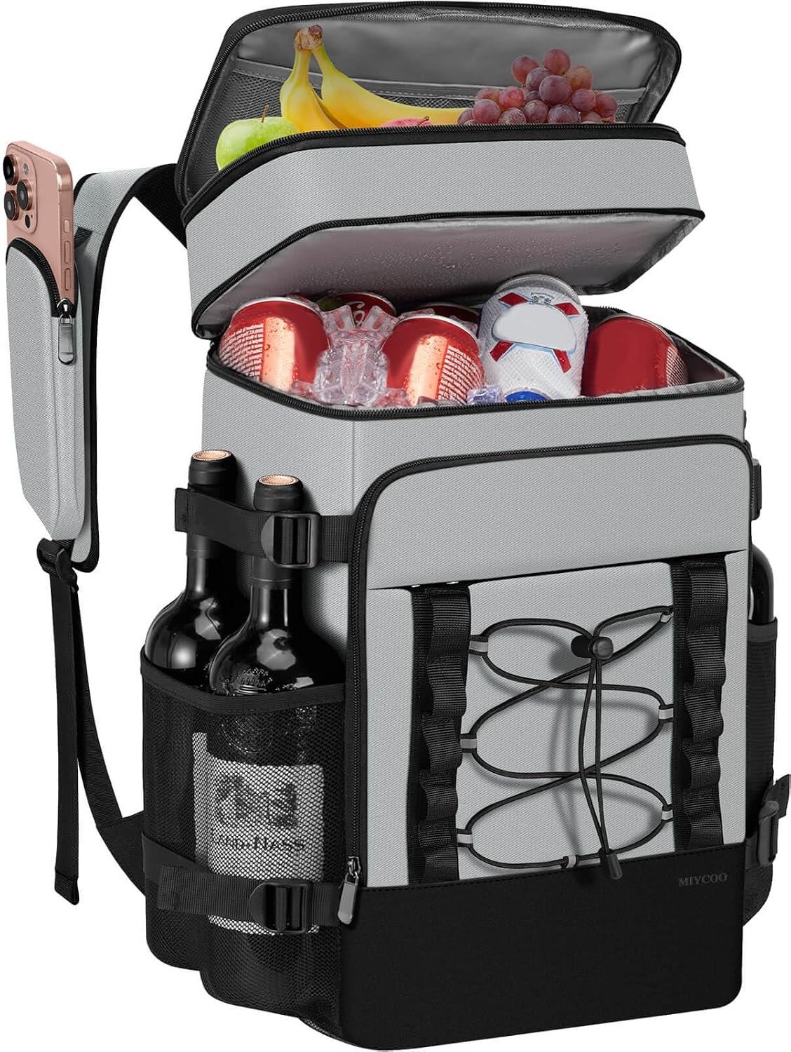 MIYCOO Cooler Backpack – 40 Cans Insulated Backpack Cooler for Men & Women, Portable 2 Leak Proof Compartments Coolers Bag for Beach Travel Picnic Lunch Hiking BBQ Camping