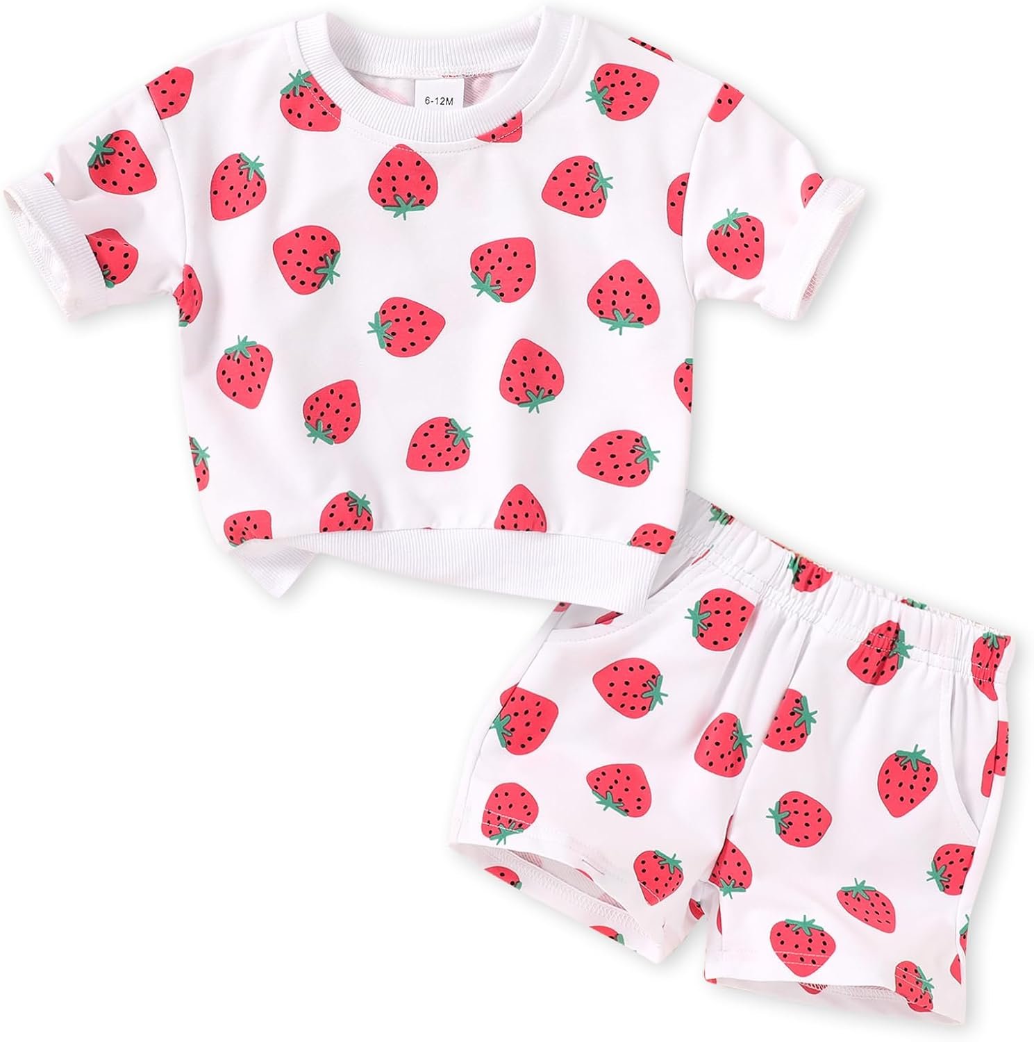 Happy Town Toddler Baby Girl Summer Clothes Outfits 2 Piece Oversize Print Top Shorts Clothes Set 6M-5T