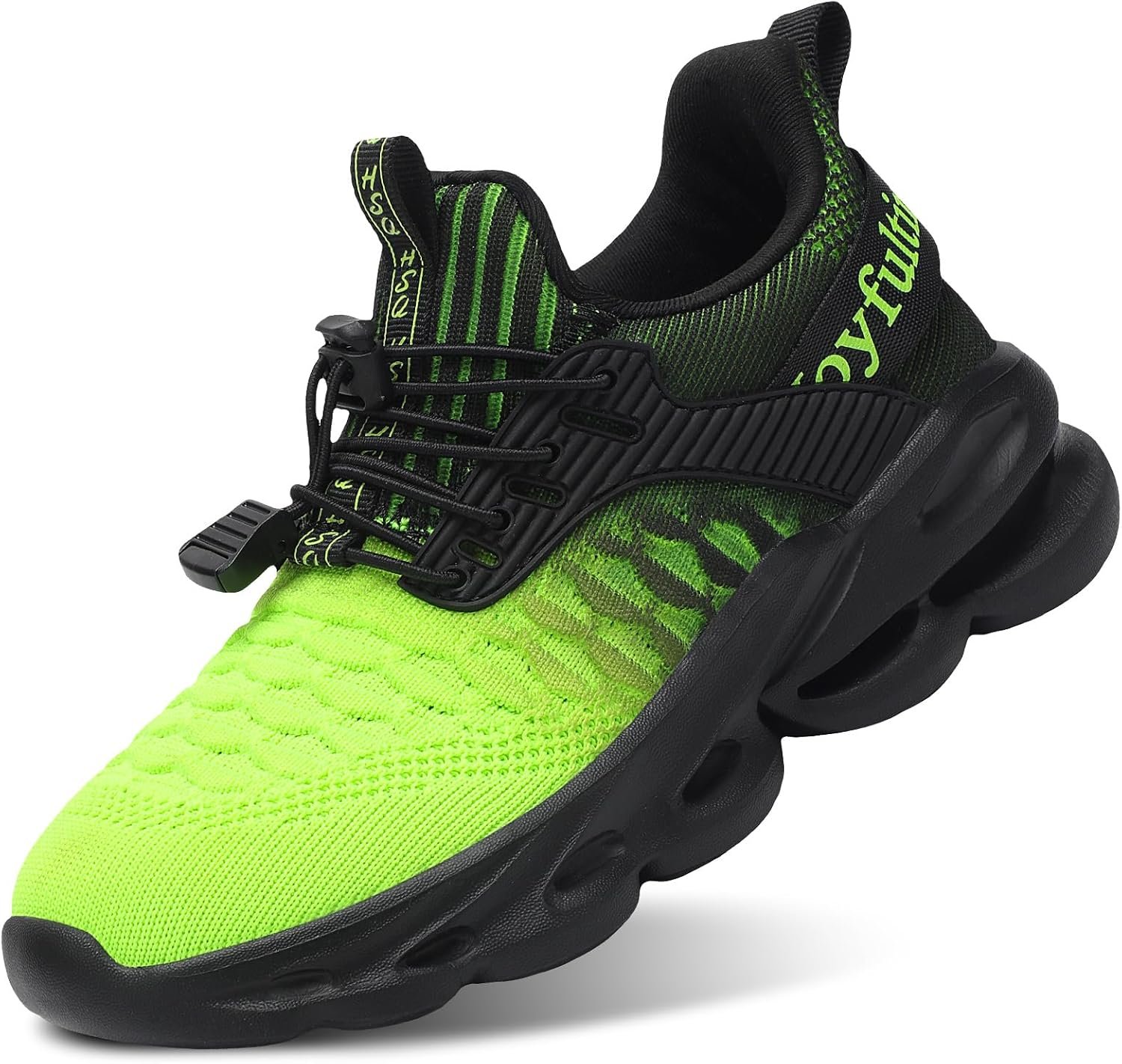 Girls Boys Sneakers Lightweight Breathable Kids Girls Boys Tennis Shoes Slip on with Bungee Lace Running Athletic Shoes for Little Kid/Big Kid/Toddler