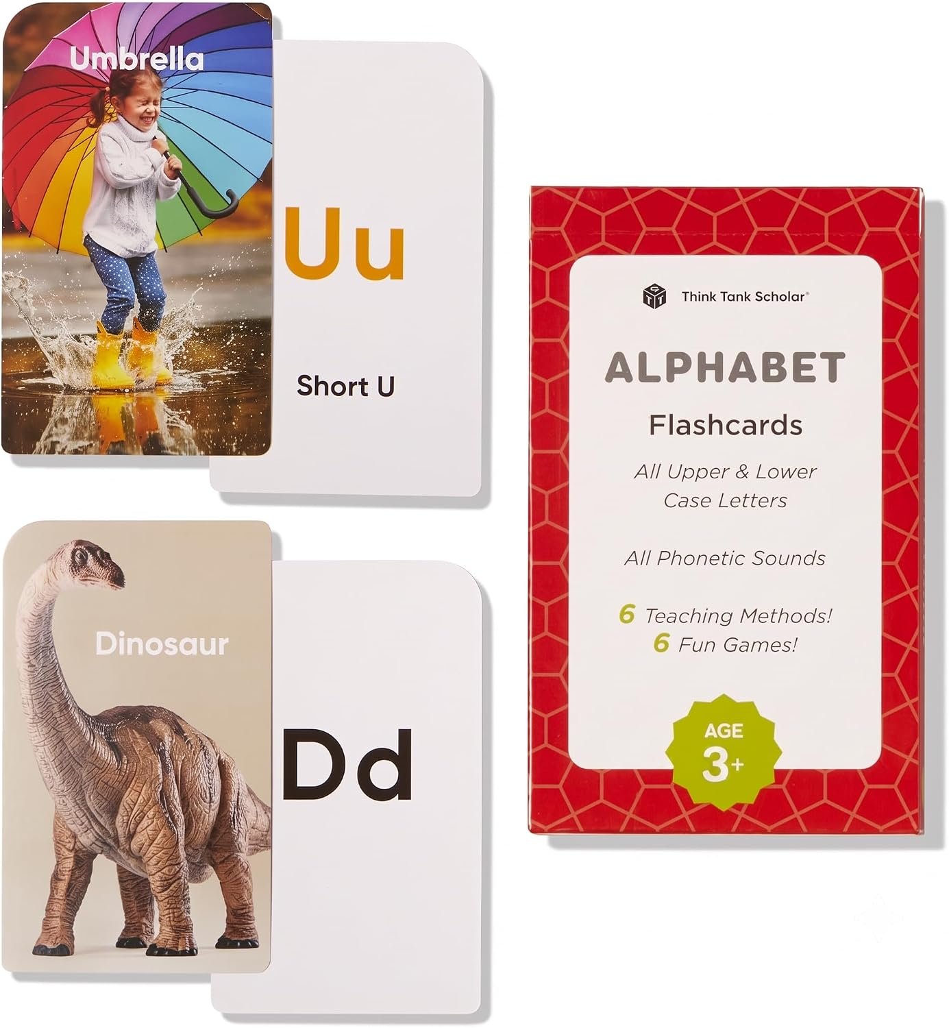 Award-Winning Alphabet Flash Cards for Kids Ages 3-4 – Learn ABCs, Phonics & Speech – Upper & Lowercase Letters, Photo Images – Preschool, Pre-K, Kindergarten