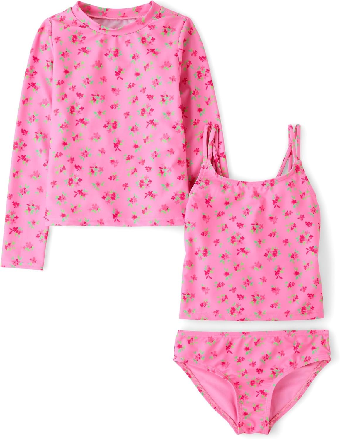 The Children’s Place Girls’ Rashguard and Swimsuit Set