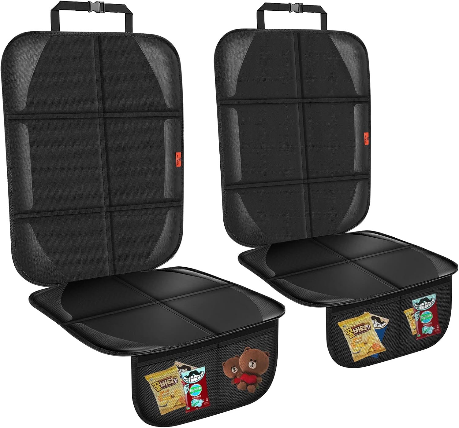 XHYANG Car Seat Protector,Auto Car Seat Protectors Baby Carseat Waterproof & Durable 600D Fabric for Child Baby Car Seat Mat Vehicle Pet Cover 2 Storage Pockets (2 Pack)