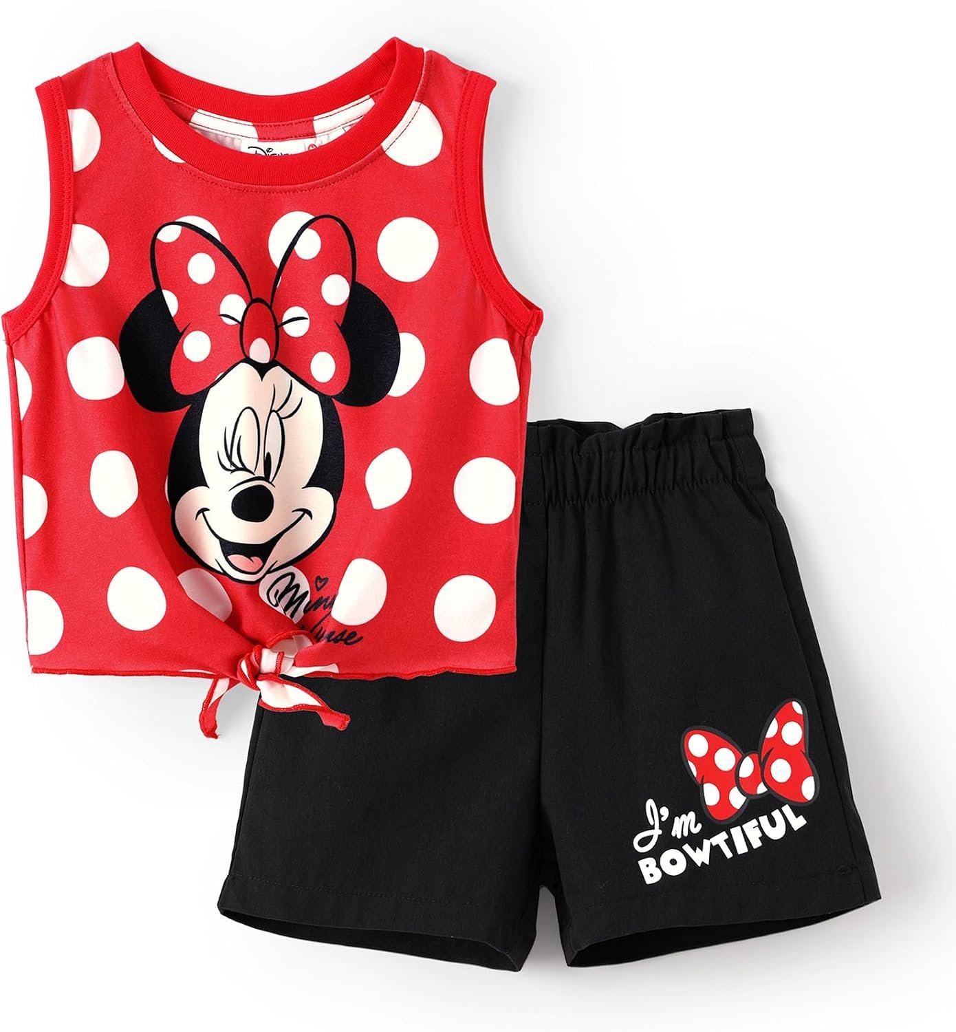 Disney Frozen Princess Minnie Stitch Girl Clothes Long Sleeve Knot Front Sweatshirt Flare Pants Fall 2 Piece Outfit 2-9Y