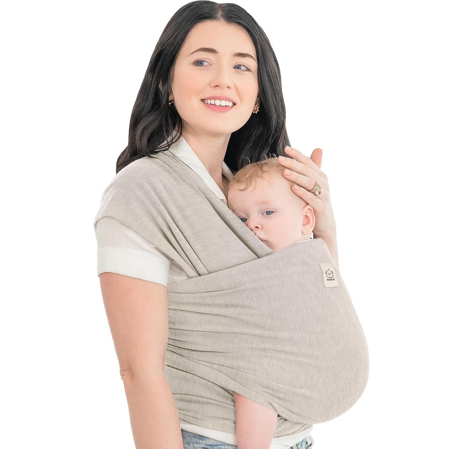 KeaBabies Baby Wrap Carrier, All in 1 Original Baby Carrier (Stone Gray) | Newborn to Toddler Sling, Easy to Wear, Hands Free Bonding, Lightweight, Breathable Infant Wraps