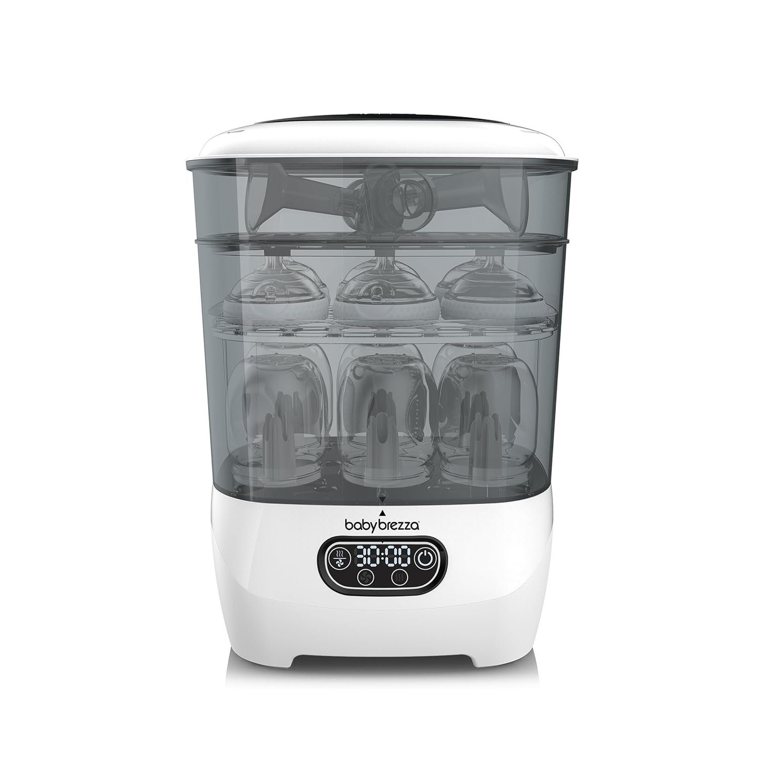 Baby Brezza Bottle Sterilizer and Dryer Advanced – 33% Faster – Largest Capacity Steam Sanitizer – Universal Sterilization Machine for All Bottles + Pump Parts – HEPA Air Filter