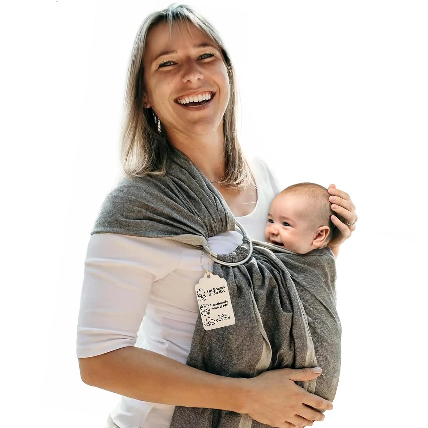 Hip Baby Wrap Ring Sling Carrier for Baby, 8-35 lbs – Midnight | Carrier for Newborns Infants Toddlers, Adjustable Soft Cotton Nursing Support, For Baby Carrying, Ring Sling Baby Carrier