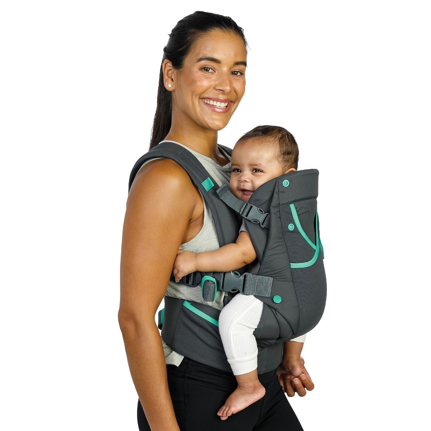 Infantino Carry On Active Baby Carrier Ergonomic Multi-Pocket 8-40 lb, Gray