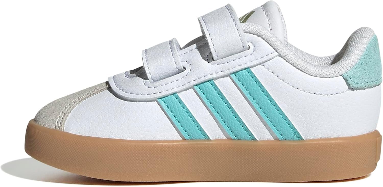 adidas Boys Vl Court 3.0 Slip On Sneakers Shoes Casual – Pink, White