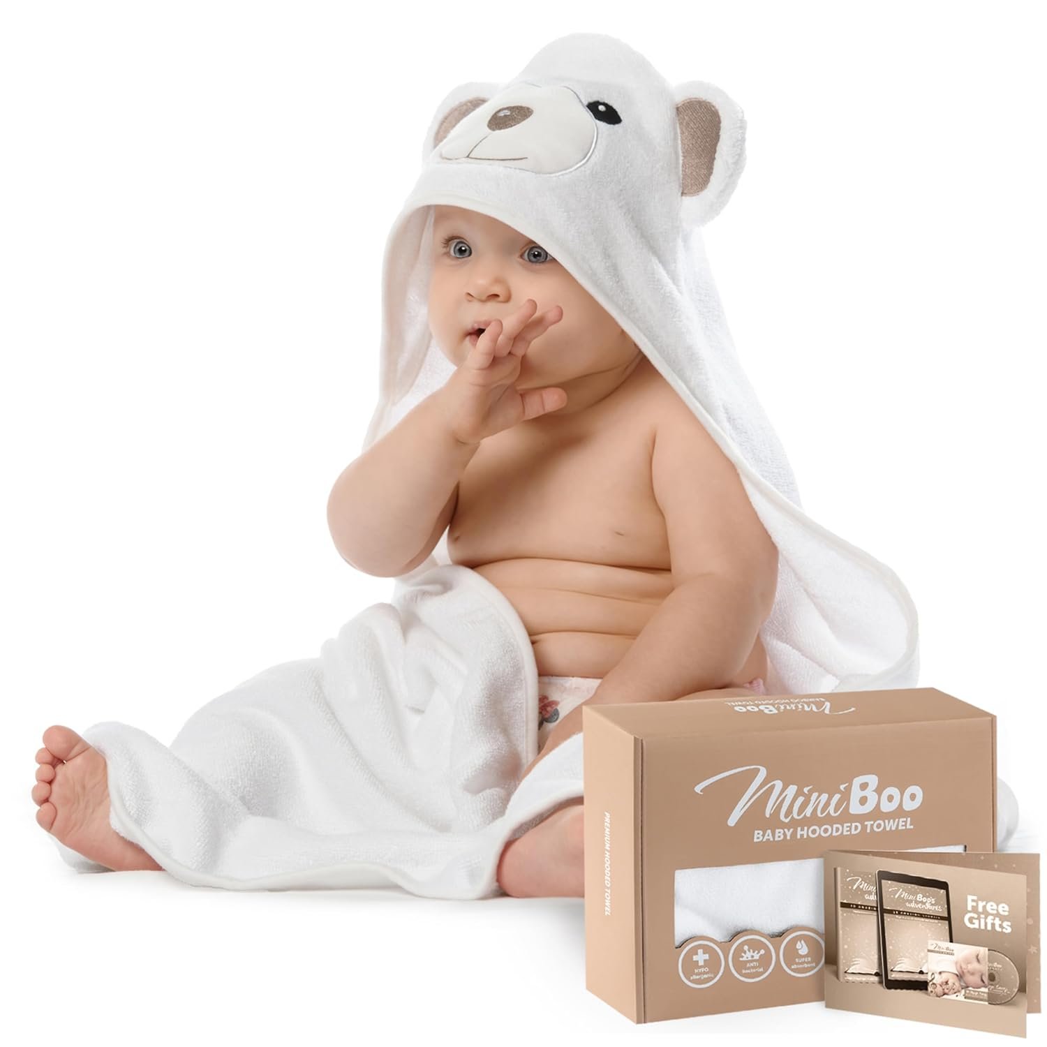 Hooded Baby Towels for Newborn & Toddler – Super Soft Baby Bath Towels with Hood, Highly Absorbent Viscose Made from Bamboo Hooded Towel for Boys, Girls, Newborn Essentials