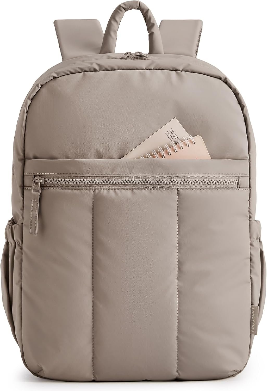 BAGSMART Backpack for Women, Travel Backpack with Large Side Pocket, 15.6 Inch Work College Backpack Purse, Waterproof Business Teacher Laptop Bag, Camel