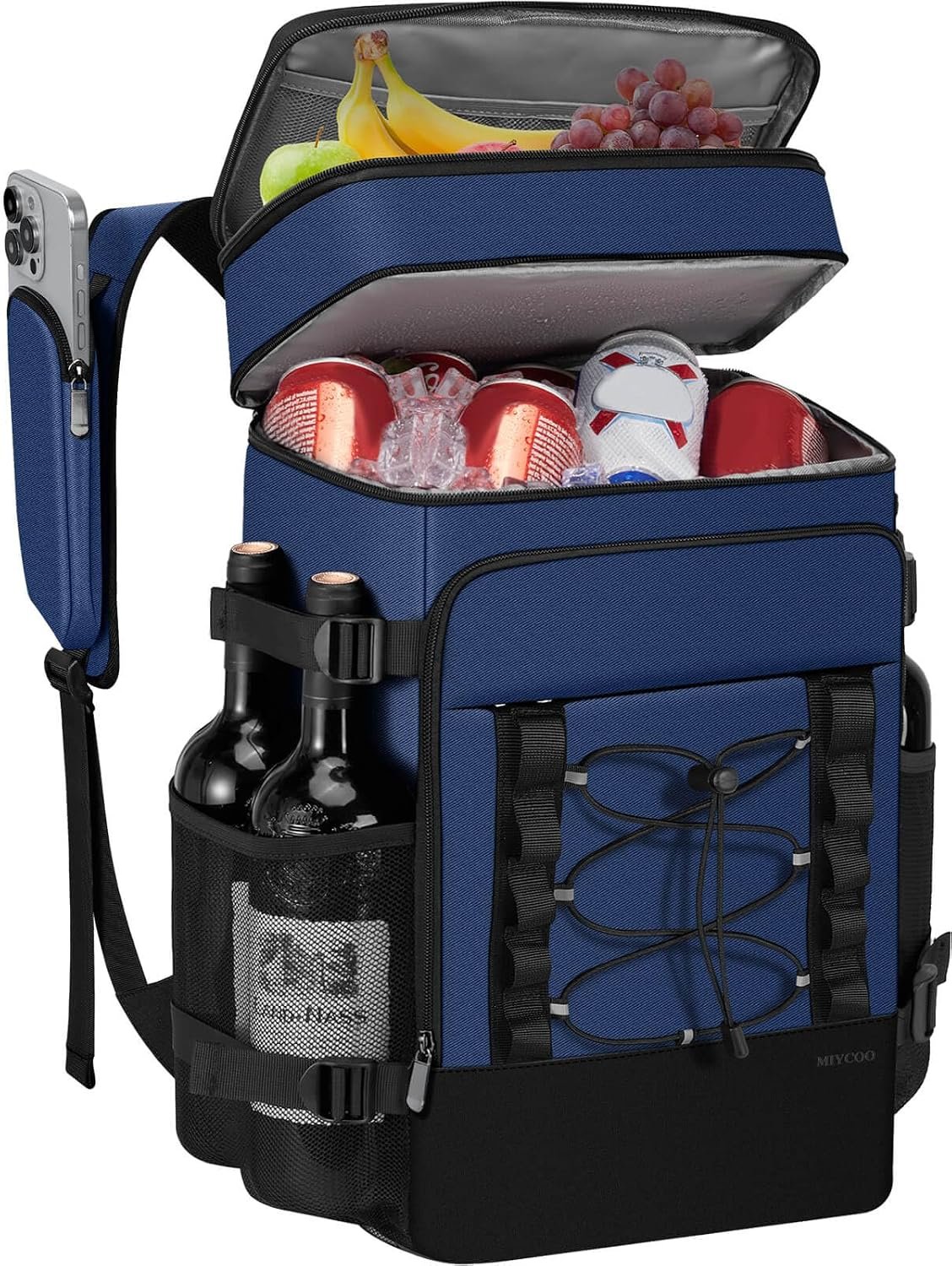 MIYCOO Cooler Backpack – 40 Cans Insulated Backpack Cooler for Men & Women, Portable 2 Leak Proof Compartments Coolers Bag for Beach Travel Picnic Lunch Hiking BBQ Camping