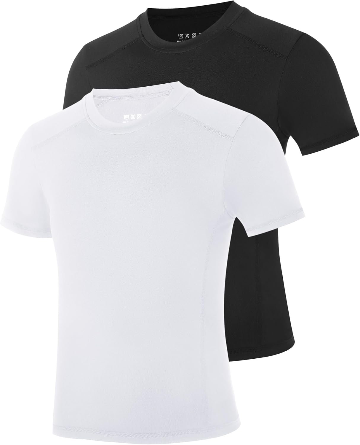 Youth Boys Compression Shirt Short Sleeve Athletic Undershirts | Quick Dry, Stretchy, Breathable Sports Base Layer for Kids Football, Basketball and Baseball 2 Pack