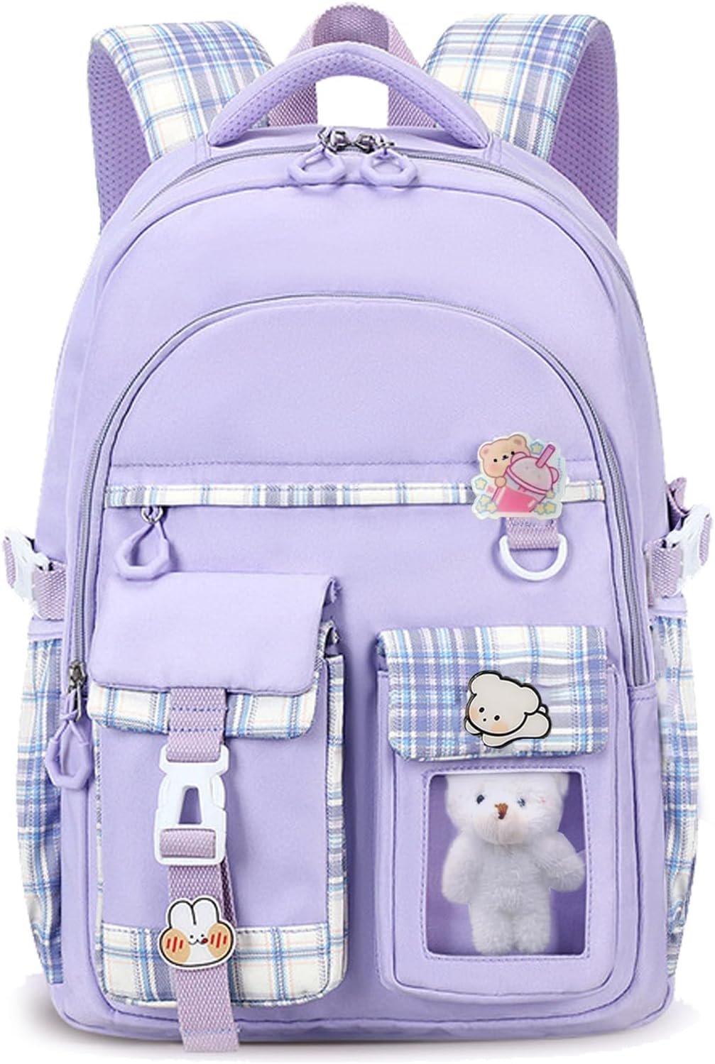 PRLINJSK Girls Backpack,Cute School Backpack for Girls Kids Teens | Kawaii Bookbag for Primary Elementary
