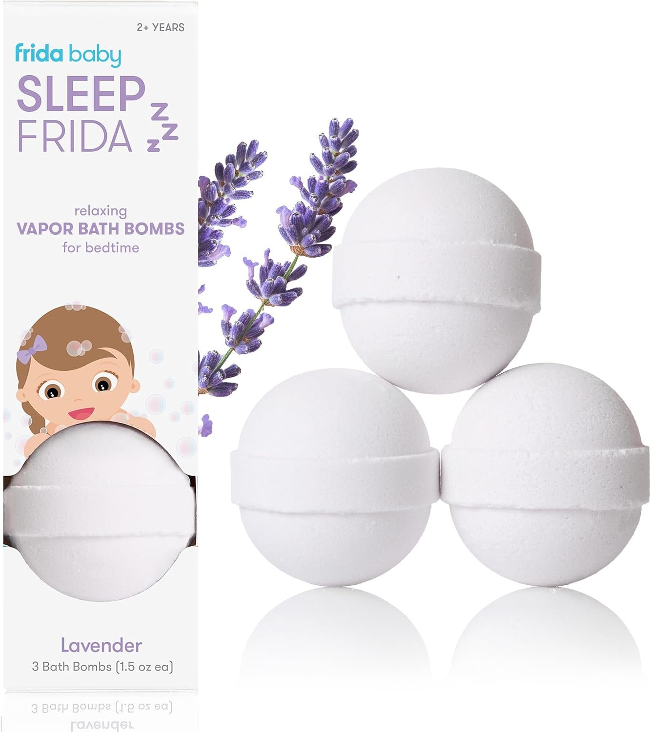 Frida Baby Natural Sleep Bath Bombs, Lavender Essential Oil Bath Bombs for Bedtime, Relaxing & Calming Shower Bombs with Aromatherapy Oil for Better Sleep