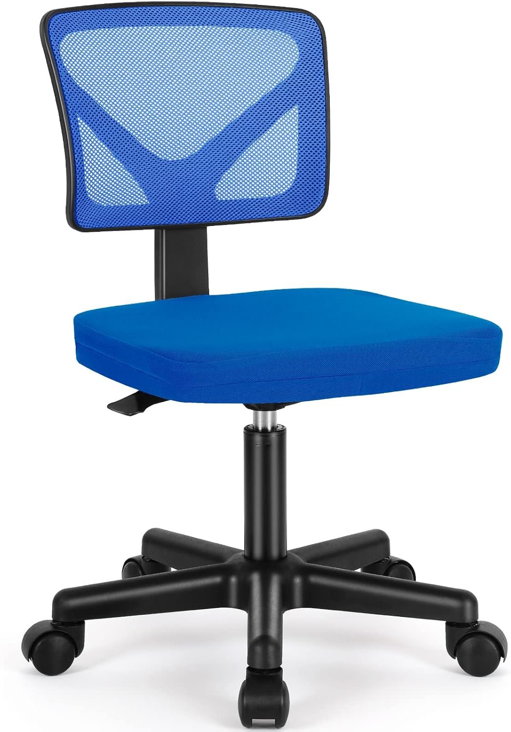 Sweetcrispy Office Chair, Ergonomic Low-Back Mesh Rolling Work Swivel Chairs with Wheels, Armless Comfortable Seat Lumbar Support for Home, Bedroom, Study, Student, Adults,Classic Blue