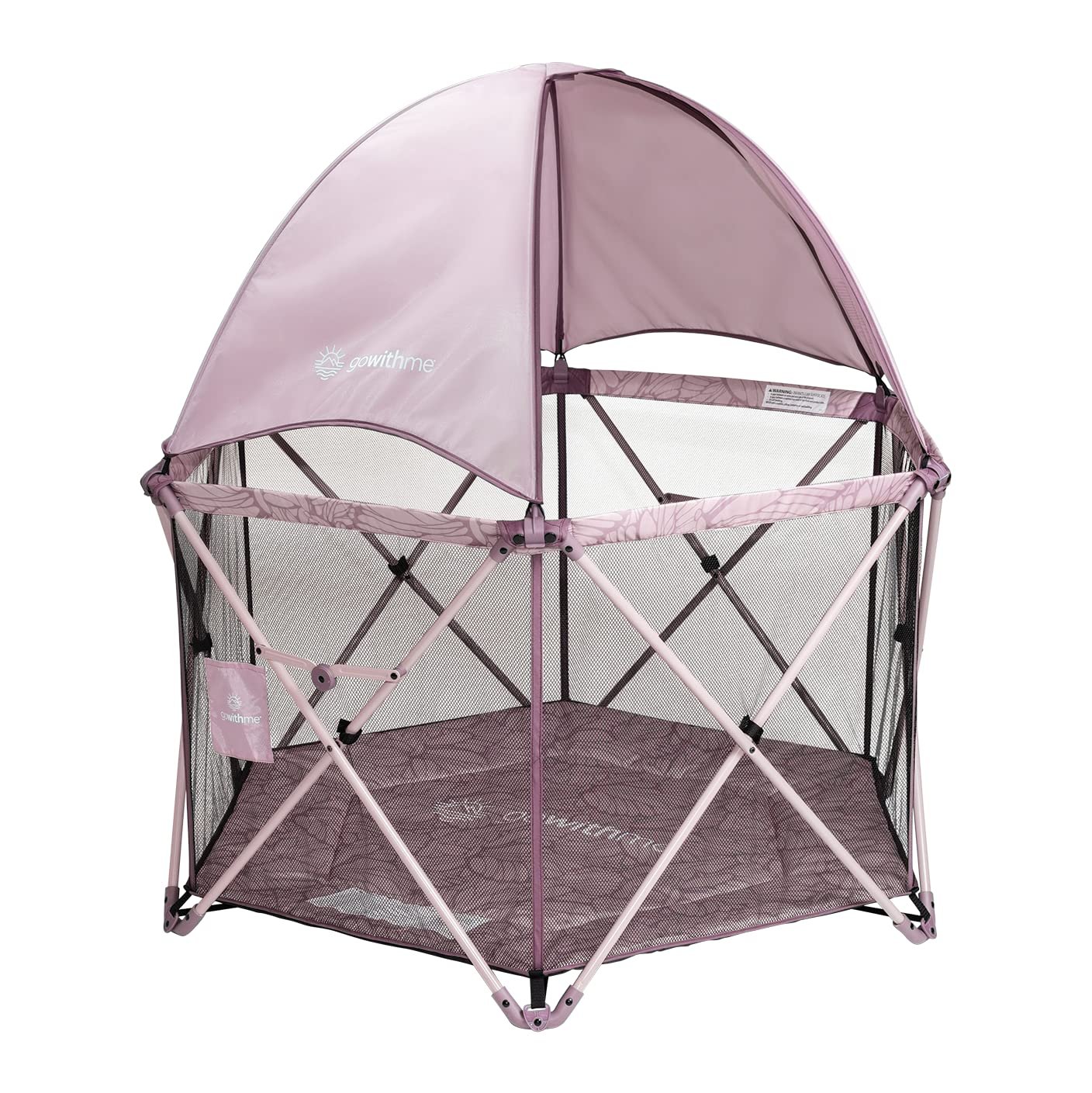 Baby Delight Go with Me Eclipse Deluxe Portable Playard, Canyon Rose | Indoor & Outdoor Playpen, Ultra Padded Nylon Floor, Removable Sun Canopy, Mesh Walls for Air Flow & Visibility, Travel Bag