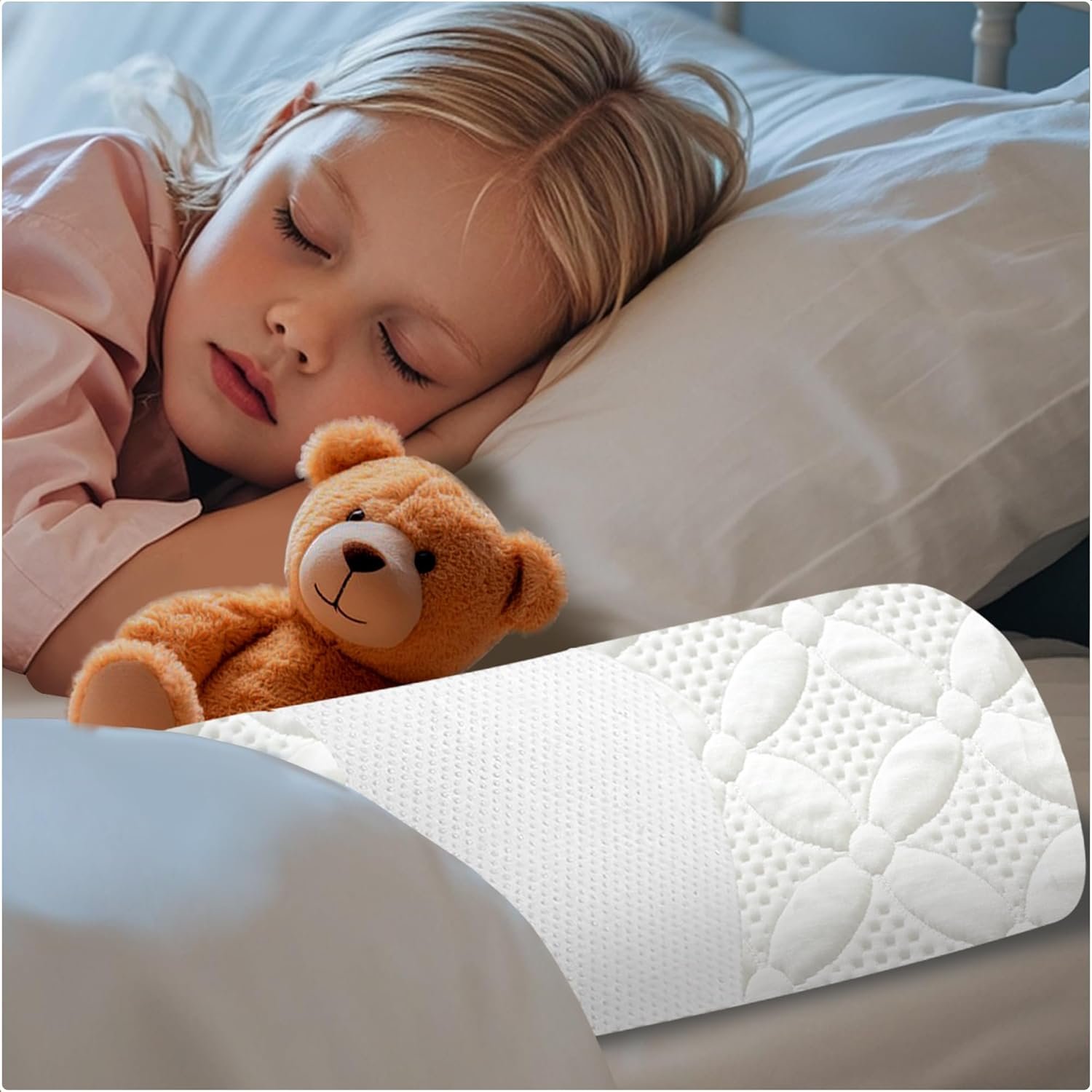 Asatdd Bed Bumper for Toddlers, Bed Rail Guard | Soft Memory Foam Toddler Bed Rail for Twin, Full, Queen, King Beds with Washable Cover, 1 pack