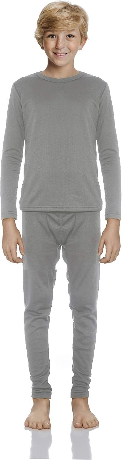 Rocky Thermal Underwear for Boys Cotton Knit Thermals Kids Base Layer Long John Pajamas Set