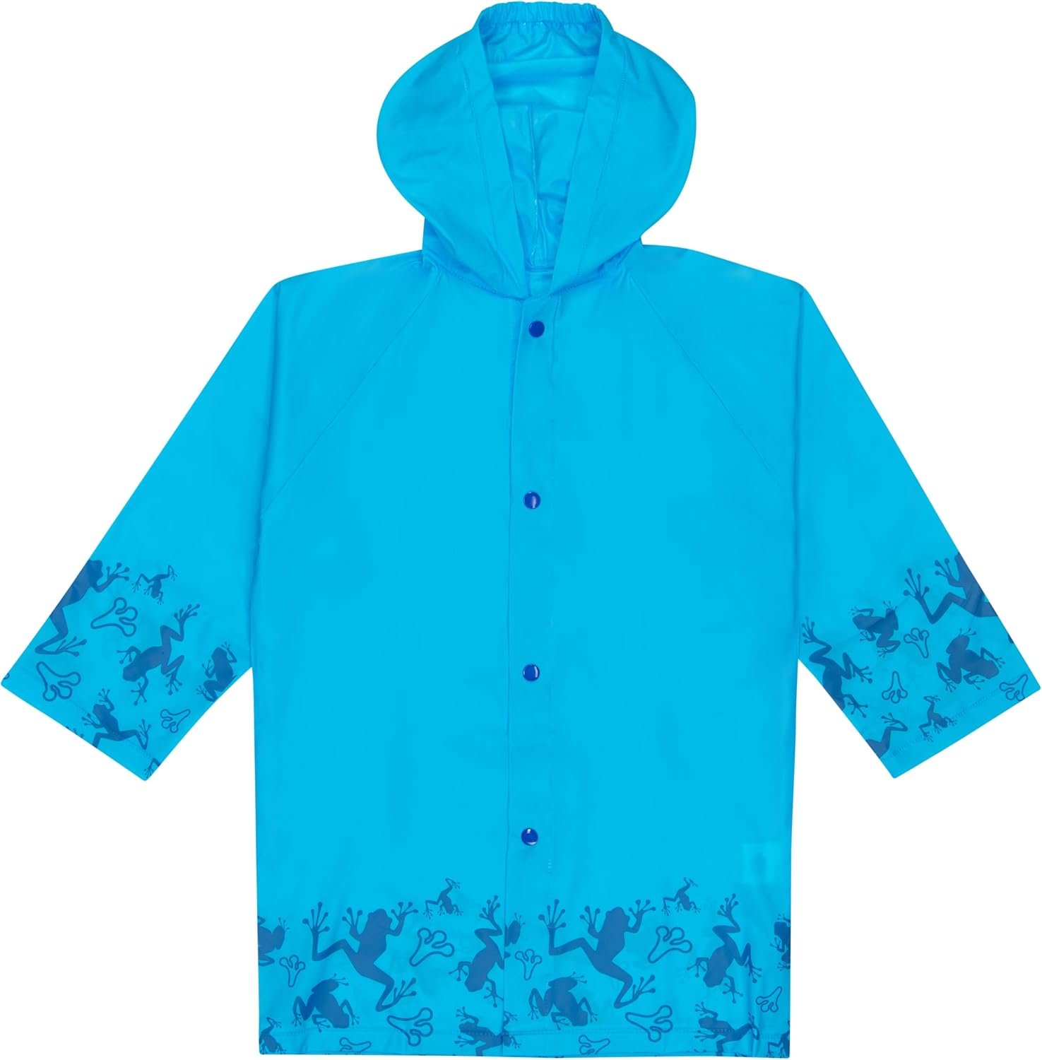 Puddle Play Kids Waterproof Rain Slicker Jacket with Hood – PVC Raincoat, Snap Closure, Lightweight – Sizes 2–9 Years