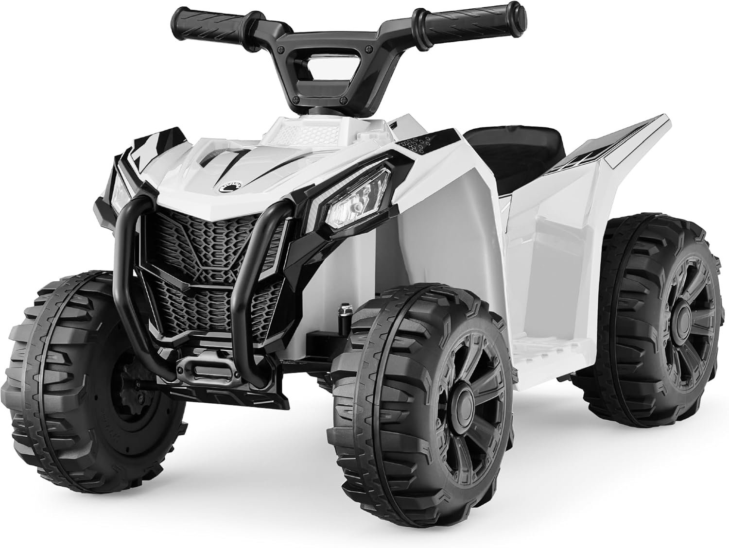 Best Choice Products 6V Kids Ride On Toy, 4-Wheeler Quad ATV Play Car w/ 1.8MPH Max Speed, Treaded Tires, Rubber Handles, Push-Button Accelerator – White