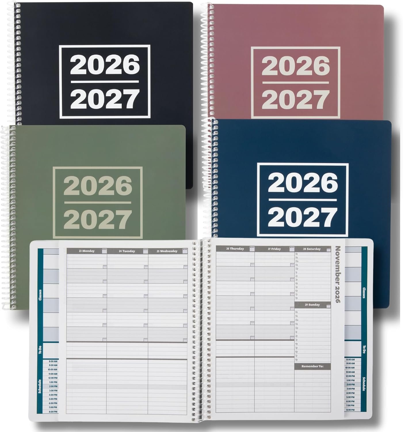 Order Out Of Chaos Academic Planner 2026-2027, Daily Weekly Monthly School Calendar, student planner 2026-2027, 8.5 x 8.25 Homework Organizer, july 2026-june 2027 Navy Blue School Agenda Book