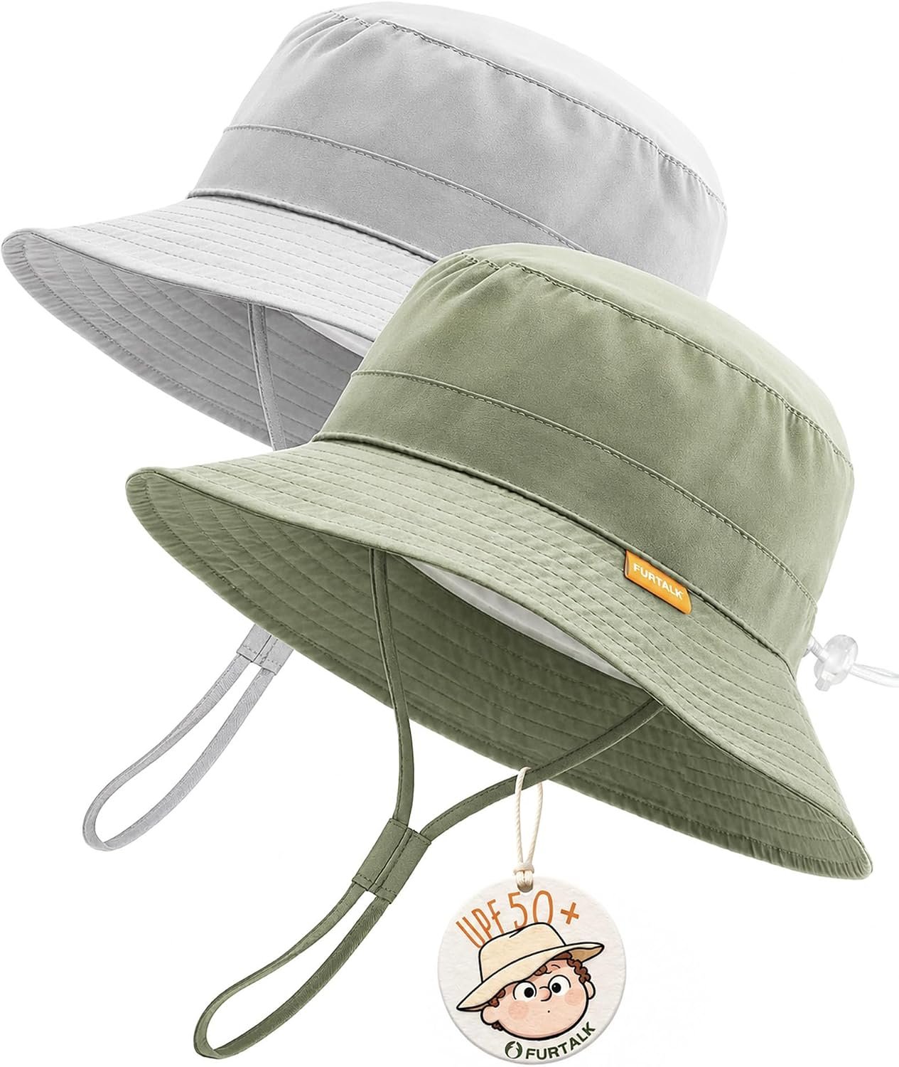 FURTALK Baby Sun Hat Toddler Boys Girls Bucket Hat for Kids 0-5 Years UPF 50+ Sun Protective Child Summer Beach Hats