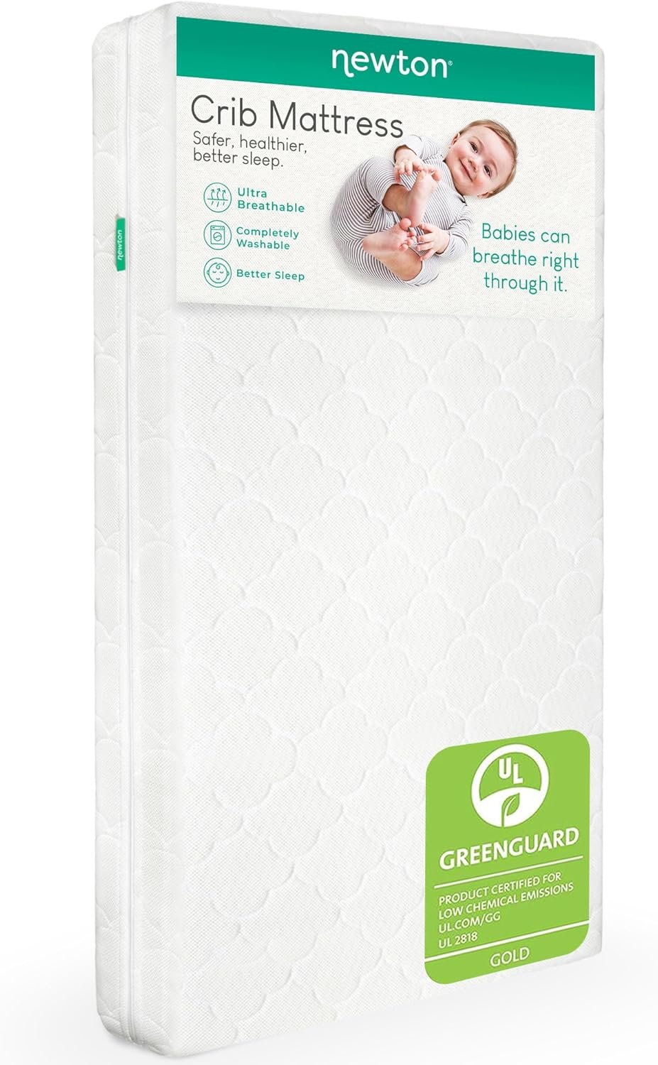 Newton Baby Crib Mattress & Toddler Bed, Breathable & Washable – White