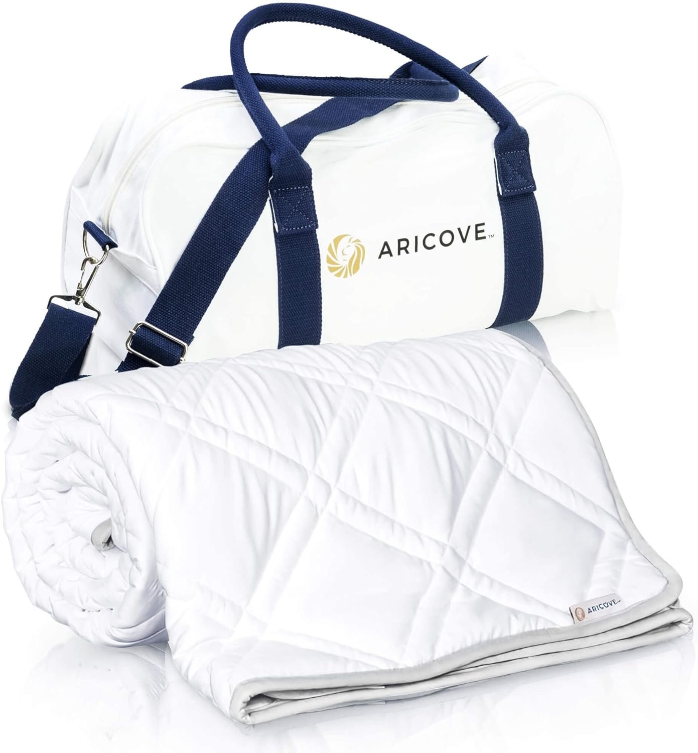 Aricove Cooling Weighted Blanket, 12 lbs, Twin Size for Adults, Luxury Heavy Blanket, Silky Soft Bamboo Viscose, 48×72 inches, Machine Washable, White