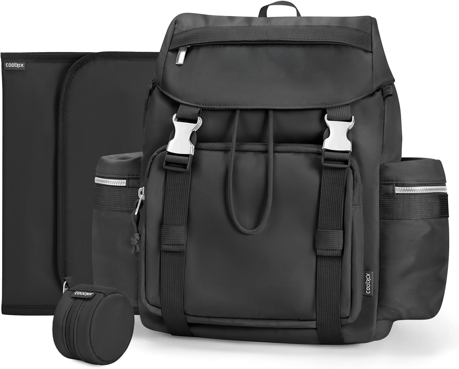 Diaper Bag Backpack with Changing Pad, Pacifier Case & Stroller Straps, Insulated Pockets Water Resistant Travel Essentials Baby Bag Multipurpose Travel Back, Big Storage in a Small Footprint