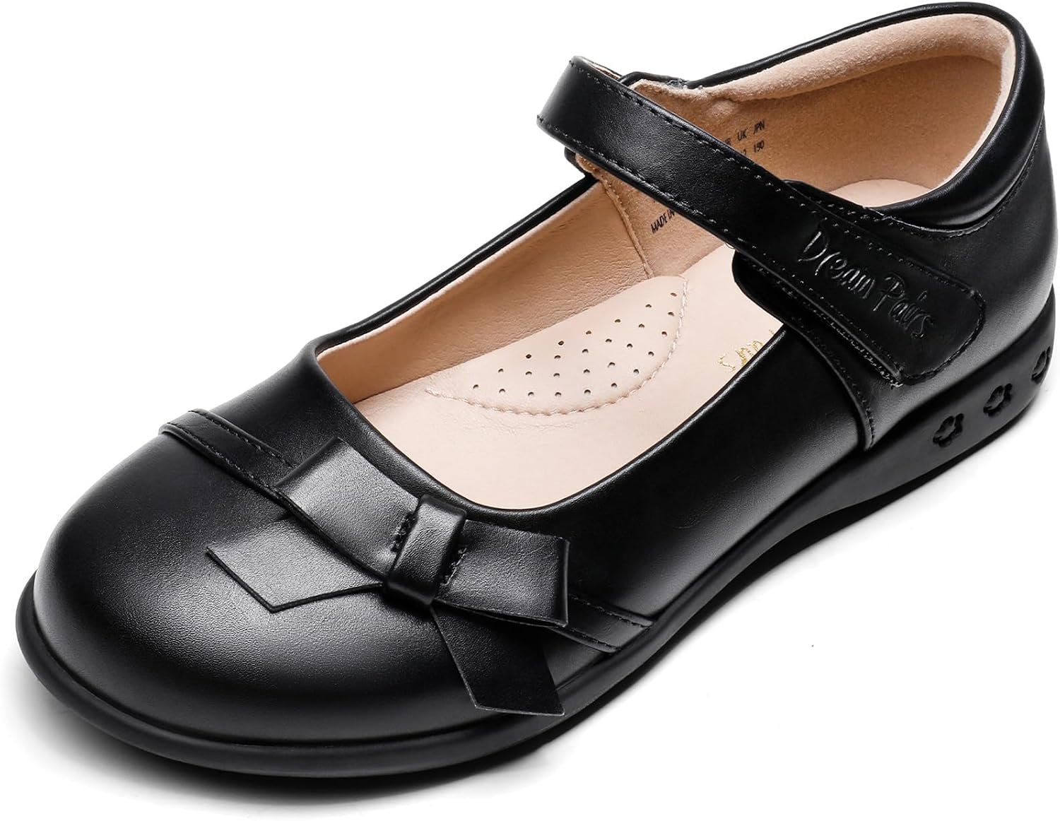 DREAM PAIRS Girls Mary Jane School Uniform Shoes | Arch Support Cloud-Like Comfort Blister-free Dress Flats Bow Footwear for Little Big Girl
